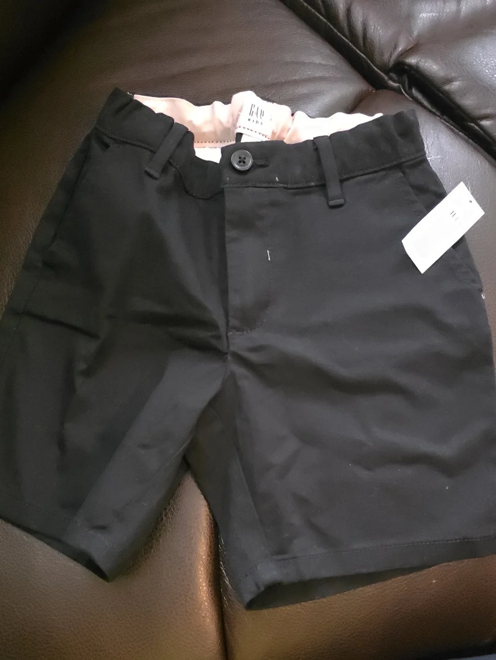 GAP Kids Black Shorts with Pink Waistband